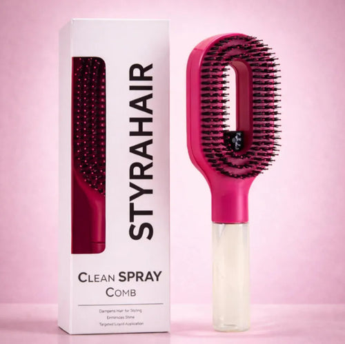 Hair Brush with Water Spray, 2-in-1 Detangling Tool for Frizz Control, Portable Water Hair Tool for Thick, Curly & Fine Hair, Fine Mist Styling Comb for Women & Girls